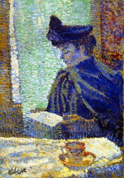 Woman With Hat Artwork by Louis Hayet