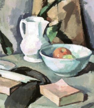 Still LIfe with a Jug and a Bowl of Apples Artwork by Samuel John Peploe