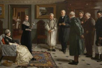 Deputation of Villagers Presenting a Wedding Gift Artwork by James Hayllar, R.B.A.