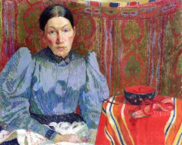 Portrait Of Emilie Amiet-baer Artwork by Cuno Amiet