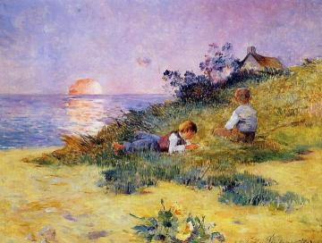 Children on a Dune Artwork by Ferdinand du Puigaudeau