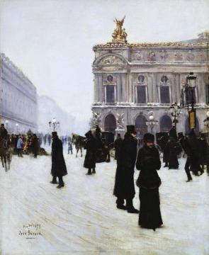 Outside the Opera, Paris Artwork by Jean Georges Beraud