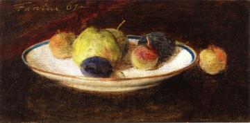 Plate of Fruit Artwork by Henri Fantin-Latour