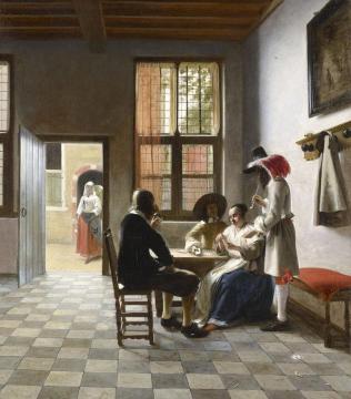 Cardplayers in a Sunlit Room Artwork by Pieter de Hooch