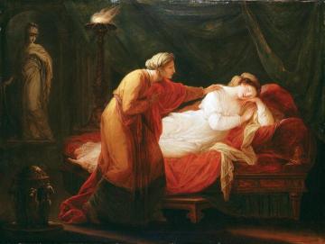 Penelope is woken by Euryclea Artwork by Angelica Kauffmann