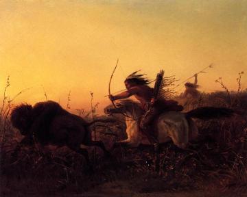 Indian Buffalo Hunt Artwork by Charles Ferdinand Wimar