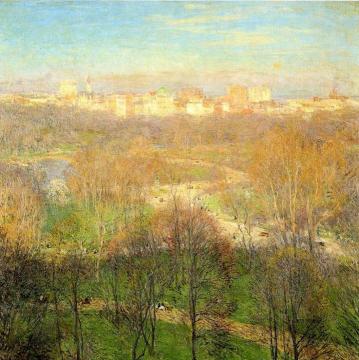 Early Spring Afternoon, Central park Artwork by Willard Leroy Metcalf