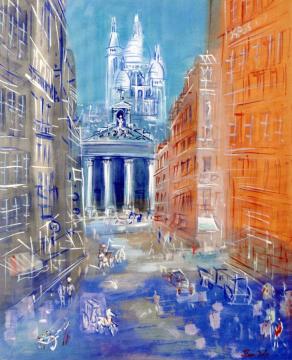 Paris, Rue Laffitte Artwork by Jean Dufy