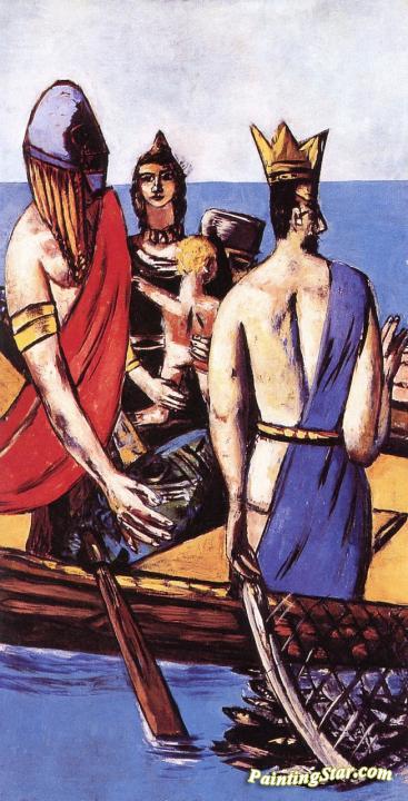Departure (triptych - Middle Panel) Artwork by Max Beckmann