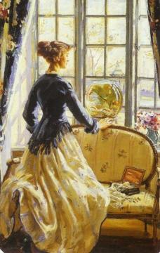 The Goldfish Bowl Artwork by Wilfred Gabriel De Glehn