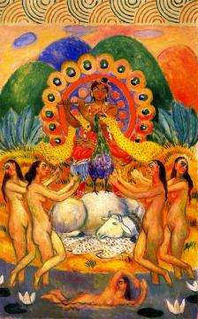 Buddha and the Maidens (A Decoration) Artwork by William James Glackens