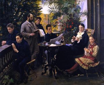 Portrait of the Hirschsprung Family Artwork by Peder Severin Kroyer