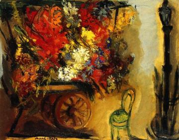 The Flower Cart near a Street Light Artwork by Mané-Katz