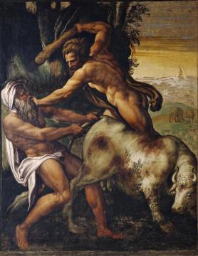 Hercules And Cacus Artwork by Niccolo dell' Abbate