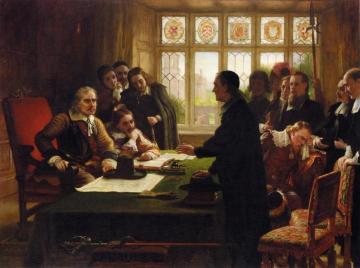 Oliver Cromwell And His Secretary John Milton, Receiving A Deputation Seeking Aid For The Swiss Protestants Artwork by Charles West Cope