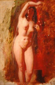 Standing Female Nude Artwork by William Etty