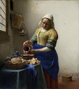 The Milkmaid Artwork by Johannes Vermeer