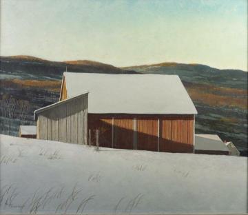 Connecticut Grain Barn Artwork by Eric Sloane