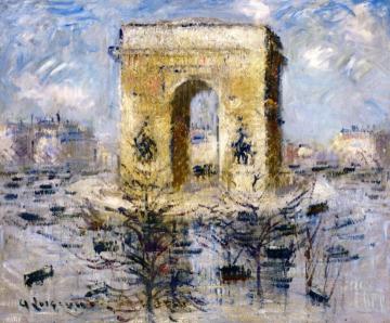 L'Arc de Triomphe, La Place de l'Etoile Artwork by Gustave Loiseau