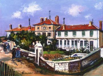 City Hall and School in Pommiers (Rhône) Artwork by Maurice Utrillo