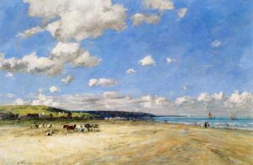 The Tourgeville Beach Artwork by Eugène-Louis Boudin