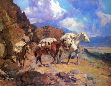 Pack Horses from Rim Rock Ranch Artwork by Frank Tenney Johnson