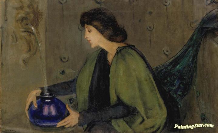 Woman and Peacock Artwork by Alice Pike Barney