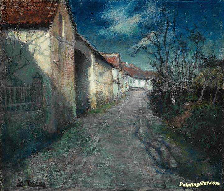 Moonlight in Beaulieu Artwork by Fritz Thaulow