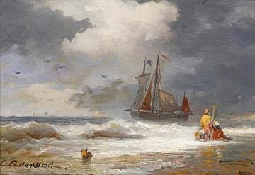 Shrimp Fishermen on the Beach Artwork by Andreas Achenbach