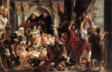 Christ Driving The Merchants From The Temple Artwork by Jacob Jordaens