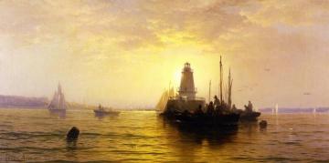 Sunset, New York Bay Artwork by Edward Moran