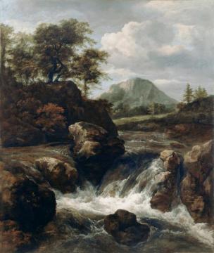 A Waterfall Artwork by Jacob van Ruisdael