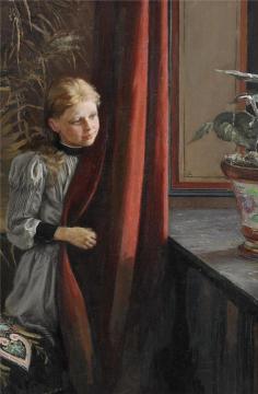 Girl At The Window Artwork by Fanny Brate