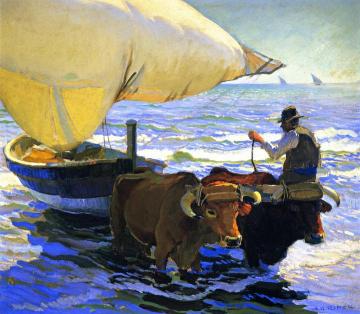 Bringing In The Boats, Valencia Artwork by Arthur Rider