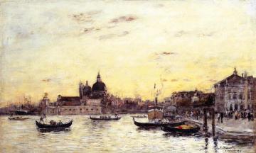Venice, The Mole at the Entrance to the Grand Canal and the Salute Artwork by Eugène-Louis Boudin