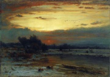 Winter, Close Of Day Artwork by George Inness