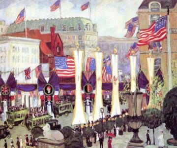 Armistice Celebration Parade, Fifth Avenue Artwork by Richard Haley Lever