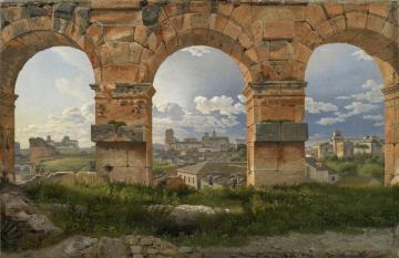 View Through Three Of The North-western Arches Of The Third Storey Of The Coliseum In Rome Artwork by Christoffer Wilhelm Eckersberg