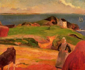Landscape at le Pouldu - the Isolated House Artwork by Paul Gauguin