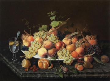 Still Life With Fruit And Glass Of Lemonade Artwork by Severin Roesen