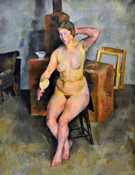 The Nude with Mirror Artwork by Alexander Osmerkin