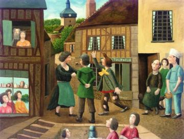 Village Scene Artwork by André Bauchant