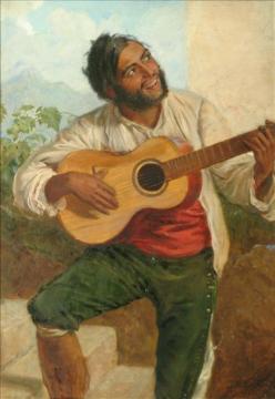 The Guitar Player Artwork by John Bagnold Burgess