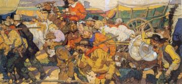 Days Of The Forty-niners Artwork by Dean Cornwell