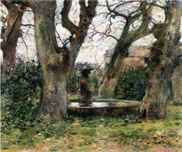 Italian Landscape with a Fountain Artwork by Theodore Robinson