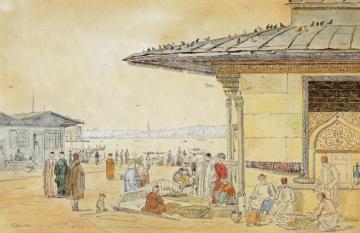 View from Üsküdar towards Galata on the Bosporus Artwork by Martinus Rorbye