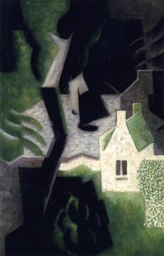 Landscape with Tree and Houses Artwork by Jean Metzinger