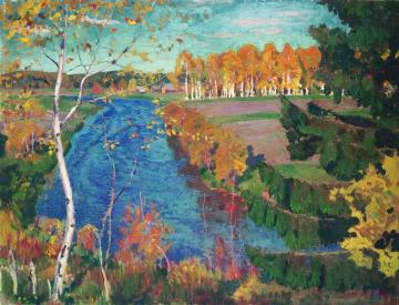 Autumn on the Tosna River Artwork by Arkady Rylov