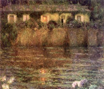 The House by the Water, Twilight Artwork by Henri Le Sidaner