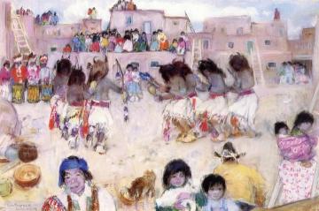 Buffalo Dance At Zuni Pueblo Artwork by Leon Shulman Gaspard